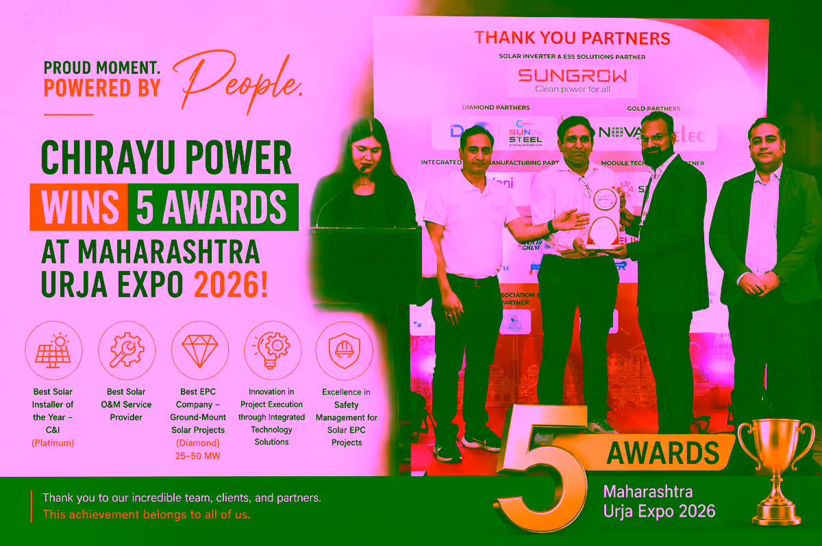 Chirayu Power Wins 5 Awards at Maharashtra Urja Expo 2026 - Chirayu Power