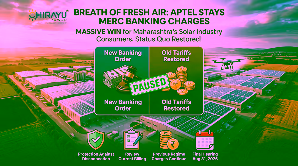 APTEL Stay on MERC Banking Charges: What Maharashtra’s Industries Must Know - Chirayu Power