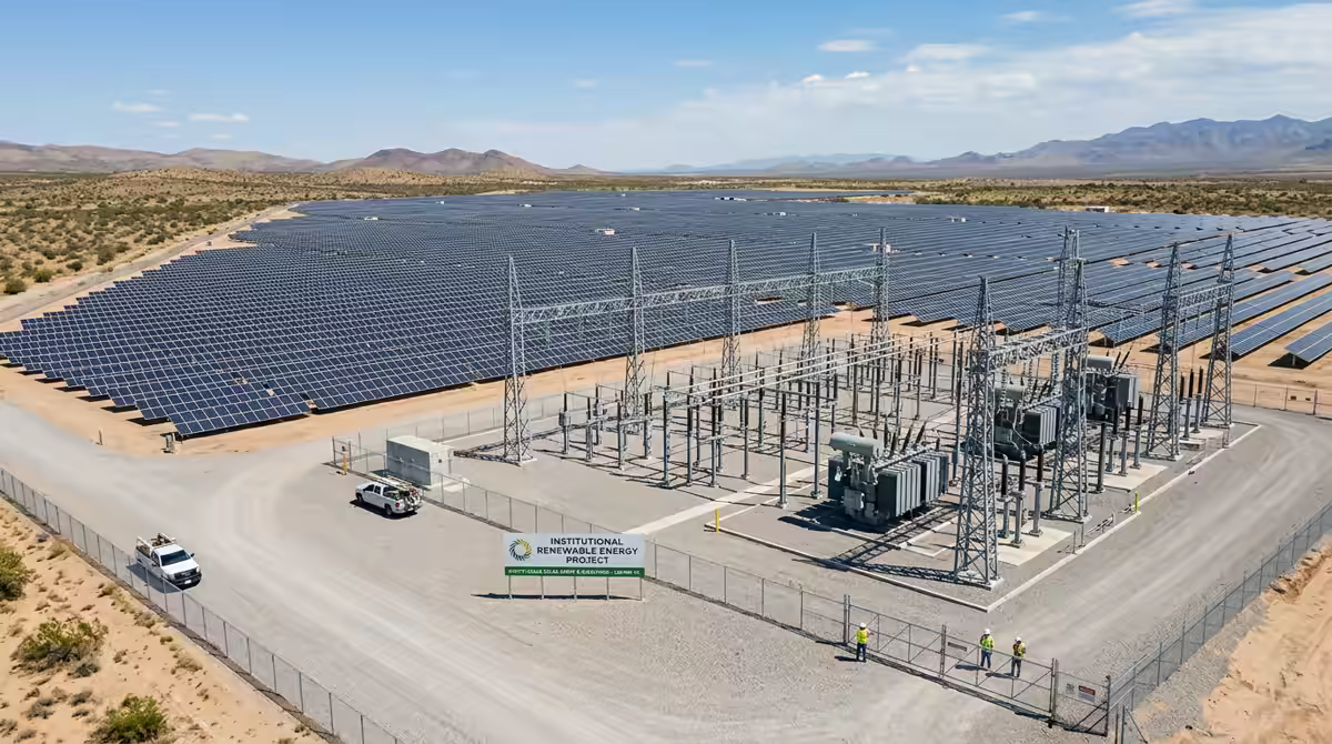 Utility-scale solar park substation and capital infrastructure