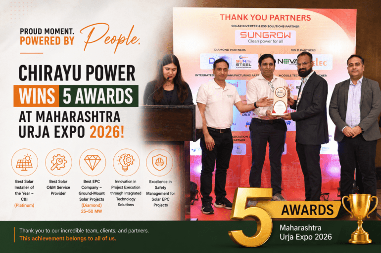 Chirayu Power Wins 5 Awards at Maharashtra Urja Expo 2026