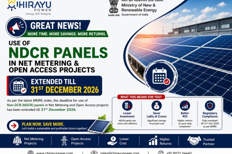 MNRE Extends ALMM List-II Exemption to Dec 2026 for Net-Metering & Open Access Solar Projects